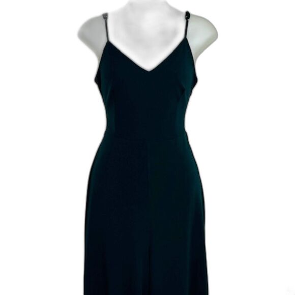 LULUS DARK TEAL GREEN OPEN BACK WIDE LEG JUMPSUIT SIZE MEDIUM NWT - Picture 2 of 15